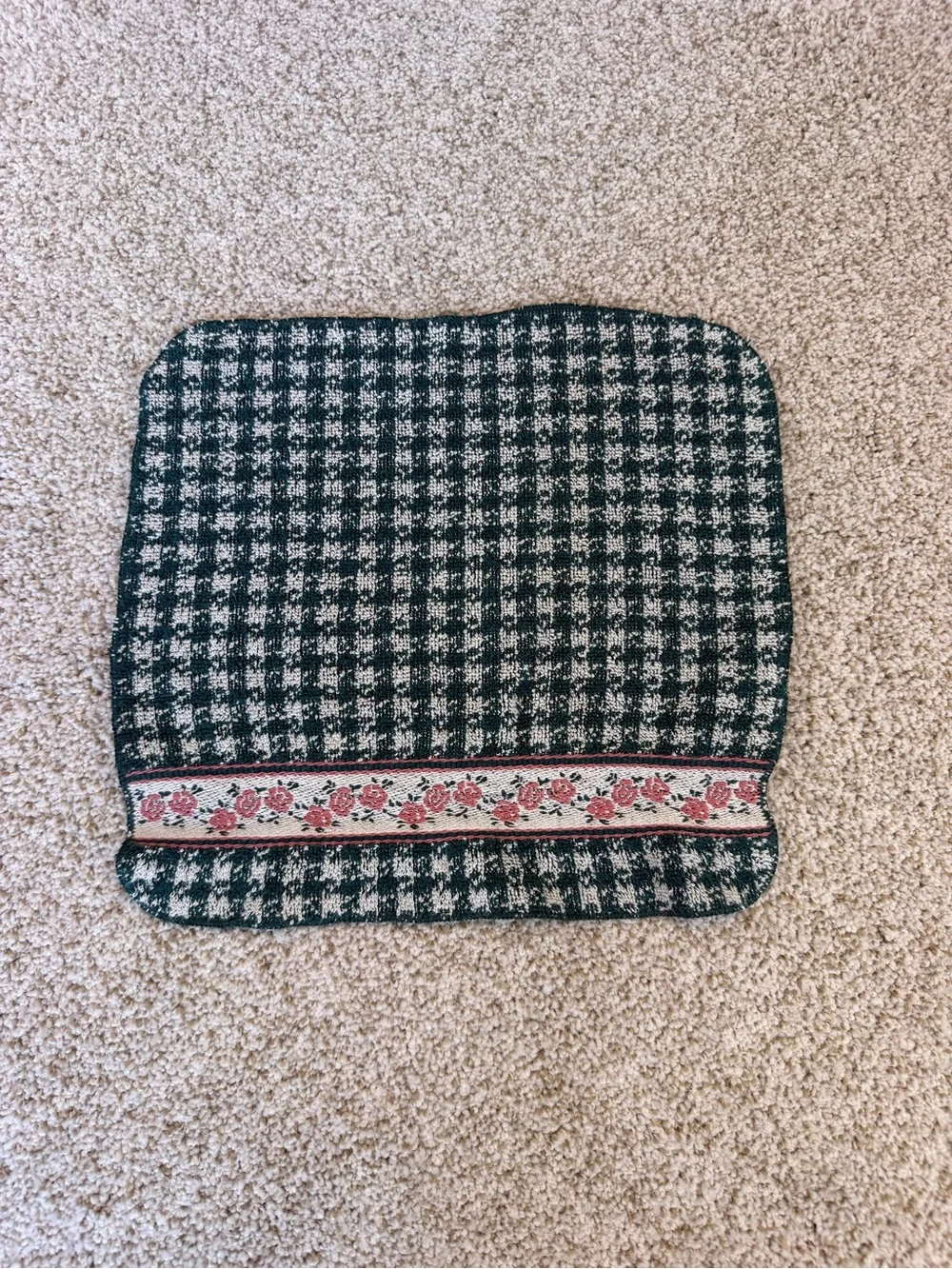 Vintage Priority by Santens 3 Pc Towel Set Rose Floral Houndstooth 80’s